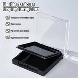 Acrylic Nail Display Box Double Layer Press on Nails Packaging Box Transparent Lid Nail Tips Storage Case False Nail Holder