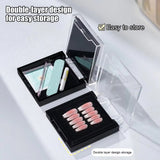 Acrylic Nail Display Box Double Layer Press on Nails Packaging Box Transparent Lid Nail Tips Storage Case False Nail Holder